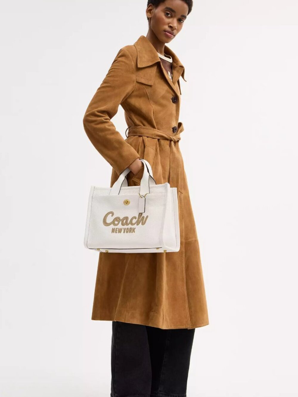 Coach CAM75 Cargo Tote Medium Crossbody Bag in Chalk Leather NWT - Picture 3 of 14